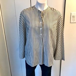 Madewell White/Blue Striped Tunic Shirt- XS